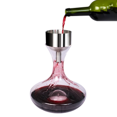 Stainless Steel Wine Aerator Shower Funnel with Sediment Strainer