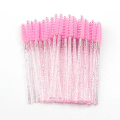 New 5/25/50Pcs Wholesale Crystal Eyelashes Brush Applicator Eyelash Brushes Plastic Mascara Wand Lashes Extension Makeup Beauty