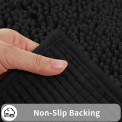 Toilet Rugs U Shaped Washable Bathroom Mat Extra-Soft Plush Rug Chenille Microfiber Super Absorbent Shaggy Machine Wash & Dry