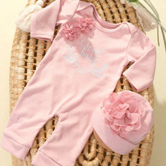 2pcs Newborn Rompers Spring Autumn Baby Girl Clothes Floral Cotton