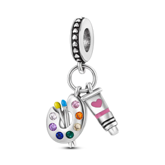 Charms Bead 925 Sterling Silver Pink Butterfly Luminous Firefly Dangle