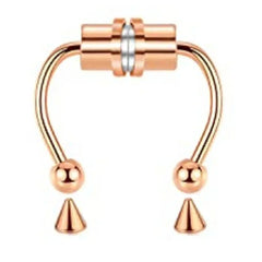 1/2/3/4/5pcs Fake Magnetic Stainless Steel Nose Rings, Non Piercing