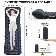 Outdoor Camping  Inflatable Mattress Extra Wide Sleeping Pad Ultralight Folding Bed Sleeping Mat Car Travel Mat