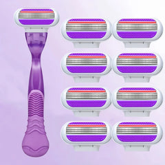 Women Bikini Manual Safety Razor Hair Removal Shaving 3-Layer Stainless Steel Blade Replaceable Shaver Head