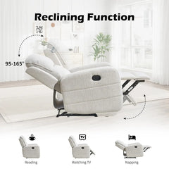 Manual Living Room Furniture Reclining Couch Set, Soft Fabric Loveseat Recliner Sofa for Meeting Room, Overstuffed, Custom