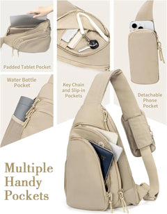 Sling Bag Nylon Crossbody Bags For Women with Anti-theft RFID Blocking Pocket Cross Body Purse Adjustable Shoulder Strap