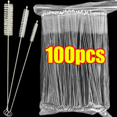 Drinking Straw Cleaning Brush Kit Reusable Tube Pipe Cleaner Nylon Stainless Steel Long Cleaning Brushes for Baby Cup Bottles