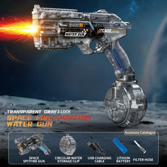 Electric Water Gun with Flashing Function Continuous Powerful Spray Water Gun Summer Outdoor Toy Water Gun Children Adults Gift