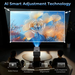Lyncast 8K Support HD 1080P Auto Focus 2000ANSI Projector 5W Speaker Android 14 WiFi6 BT5.4 Outdoor Home Theater Projectors X7