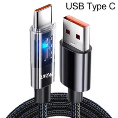 240W Nylon USB Type C Super Fast Charging Cable for Samsung Xiaomi