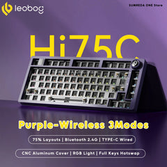 Leobog Hi75C Pro Aluminum Wireless Mechanical Keyboard | Tri-Mode 2.4G Bluetooth Wired | 81-Key Hot-Swap RGB Gaming Keyboard