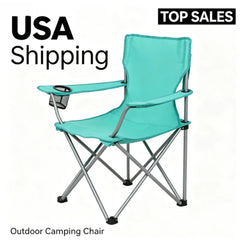 Quad Folding Camp Chair with Cup Holder, Green Sea