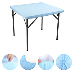 Square Elastic Edge Fitted Table Cover Stretch Cocktail Tablecloth For Wedding Picnic Banquet Party Decor Table Cloth