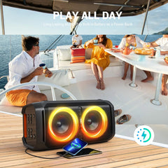 W-KING T11 100W RMS Bluetooth Speakers, IPX6 Waterproof, BT 5.3 Portable Party Boombox Wireless Deep Bass/115dB Loud Massive Sound