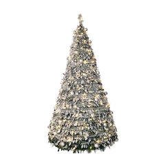 150CM Foldable Christmas Tree with Decorative Lights EU UK US Plug PVC Material for Dining Rooms Christmas Gifts