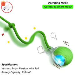 iLMH 1/2 PCS Cat Interactive Ball Toy Automatic Rolling Ball Faux Tail Rechargeable Smart Pet Electric Toy Pet Toy Imitate Mouse