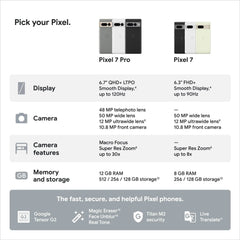 Google / Pixel 7 Pro /  Renewed Unlocked Android 5G Smartphone Grade 1-4 Refurbished Used Phone Genuine  Includes Charging Cable