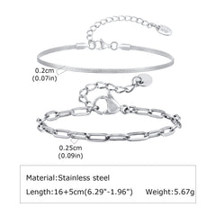 1/2/3pcs Chain Bracelet for, Stainless Steel Twisted Rope Cuban Chain