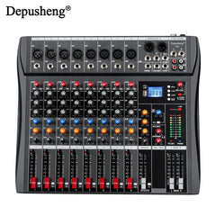 Audio Mixer 6/8/12 Channels Professional DJ Mixer LR Microphone/line