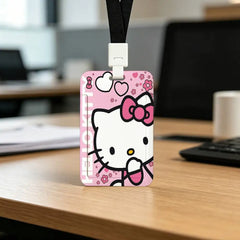 Cute Cat H-Hello K-Kitty NFC Contactless Sliding Card Sleeve For Student Cards, Bus Cards, ID Cards, And Work Permits