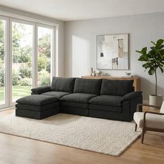 Modern Cloud Modular Sofa Set, Soft Thick Memory Foam, Frameless Couch with Pillows, Easy Assembly for Living Room Bedroom
