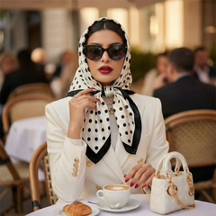 2026 Dot Print Square Scarf For Women Silk Shawl Neckerchief Female Hair Bands Head Wraps Headband Foulard Satin Hijab Bandana