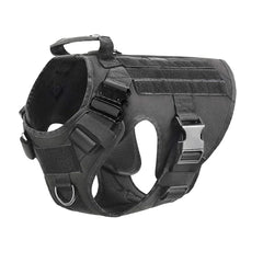 Tactical Dog Harness Leash Collar Molle Pouches for Medium Large Dogs Training Military Pet Vest Adjustable Service Dog Harness
