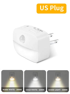 Motion Sensor LED Night Light, Plug-in Socket, 3 Modes Night Lamp For Room Kitchen Hallway Human Induction Emergency Lighting