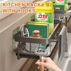 Wall Mount Kitchen Sponge Holder Sink Drain Rack Soap Drainer Towel Rack Shelf Organizer bathroom Storage Accessories