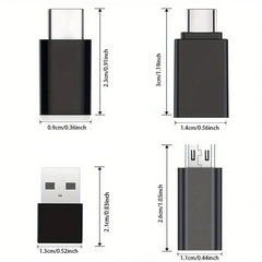 8pcs USB to USB C Adapter, USB Type C Female to USB Adapter, Micro USB