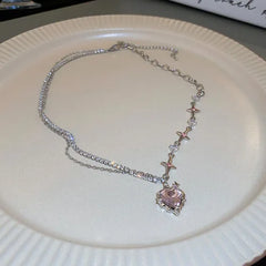 925 Sterling Silver Three-Layer Round Necklace Simple Snake Chain