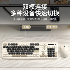 Ks Bluetooth Keyboard and Mouse Combo，Full Size Wireless Dual-Mode Connection，Low-Noise Keys for Desktop/Laptop