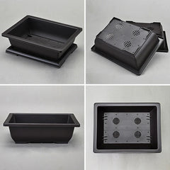 Rectangular Bonsai Training Pots Plastic Flowerpot with Drainage Tray Succulent Plants Pot Bonsai Plants Growing Pots Home Decor