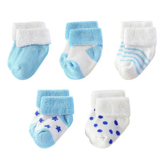Kiddiezoom 5 Pairs/Set Four Seasons 0-12Months Fashion Newborn Baby Boy Girl Socks 100%Cotton Soft Infant Accessories