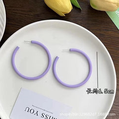 Simple Big Round Star Heart Hoop Earrings For Women Geometric Plastic Exaggerated Earring Hyperbole Trendy Ring Earrings Jewelry