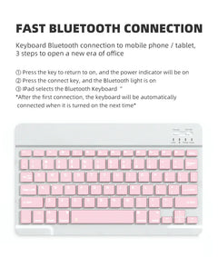 Wireless Bluetooth-compatible Keyboard For Android iOS Tablet Ultra-Thin 78 Keys Rechargeable Portable Compact Design for iPad