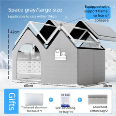 Cat Air Conditioning House with Frame Summer Cat Cooling House Cat Ice