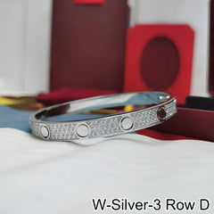 Rose Gold Silver Plated Diamond Studded Bangle Bracelet for Women 16 17 18 19 Size Fashion Jewelry Bracelets