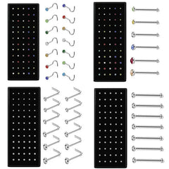 40/60pc Stainless Steel Straight L Nose Stud for Women Nose Ring Set