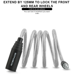 RIDERACE Bike Portable Anti-theft Ring Lock Scooter Electric E-Bike Road High Security Bike Lock Sliver Bicycle Cable Locks