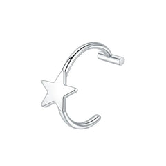 1PC Stainless Steel Fake Nose Ring Hoop Septum Rings Non-Pierced C