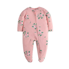 Unisex Newborn Baby Footed Pajamas Long Sleeve Zipper Romper Cotton Jumpsuit Solid White 0-12 Months Fashion Baby Clothes