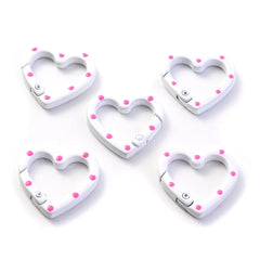 5pcs Multicolor Metal Heart Ring Spring Clasp Carabiner Keychain Clips Hook Dog Chain Diy Jewelry Buckle Connector Supplies