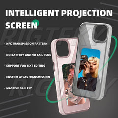 NFC Smart Screen Projection E Ink Painting Picture Phone Case For iPhone 17Pro Max 16 15 14 13 12Pro Cartoon Cover Battery Free