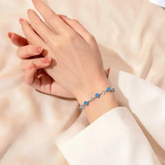 925 Sterling Silver Heart Shaped Necklace Bracelet Set for Women