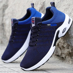 Men's Casual Sneakers Breathable Mesh Lace Up Versatile Lightweight Soft Sole Daily Walking Running Footwear For Outdoor Wear
