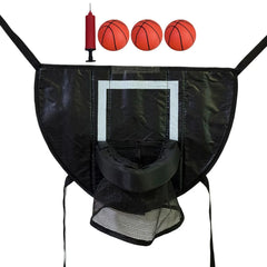 Foldable Trampoline Basketball Hoop Kit Safety Multipurpose Basketball Training with Pump and Ball Fun Mini Basketball Hoop