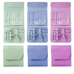 16pcs Professional Nail Clippers and Cuticle Nippers Set with Travel