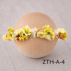 Floral Newborn Headbands for Photography Props Handmade Infant Girl Flower Wreath Baby Headband Newborn Photoshoot, Accessories