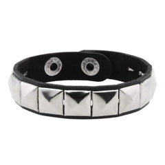 Punk Bracelets PU Leather Studded Bracelet Adjustable Goth Cuff Bracelet Gothic Rivet Buckle Wristband for Men Women Emo Jewelry